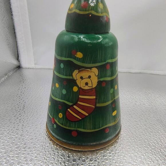 Vintage Wooden Christmas Bells Set of 4 - Picture 3 of 16